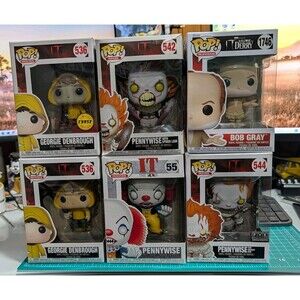 Funko Pop! It: Pennywise, Bob Gray And George Denbrough 6 Figures Lot